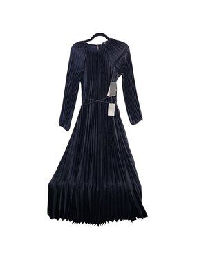 NEW Julia Jordan Navy Pleated Long-Sleeve Midi Dress Size 6